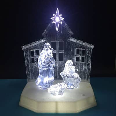 透明亞克力圣誕禮品草房三人組五星馬槽